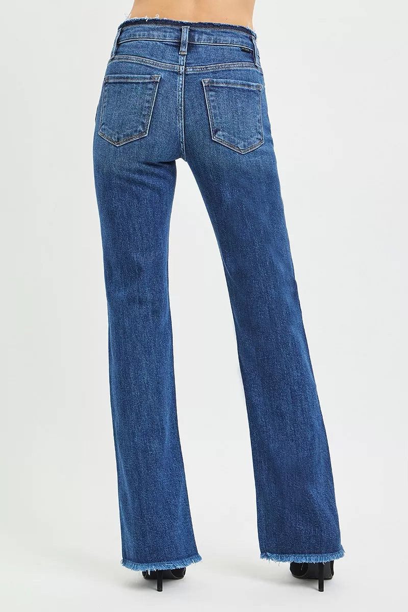 RISEN Bootcut Jeans Mid Rise Frayed Waistband Hem Detail Plus Sizes 2f146dc8f1ed49fc95578f880c243d2d-Max-Origin Trendsi