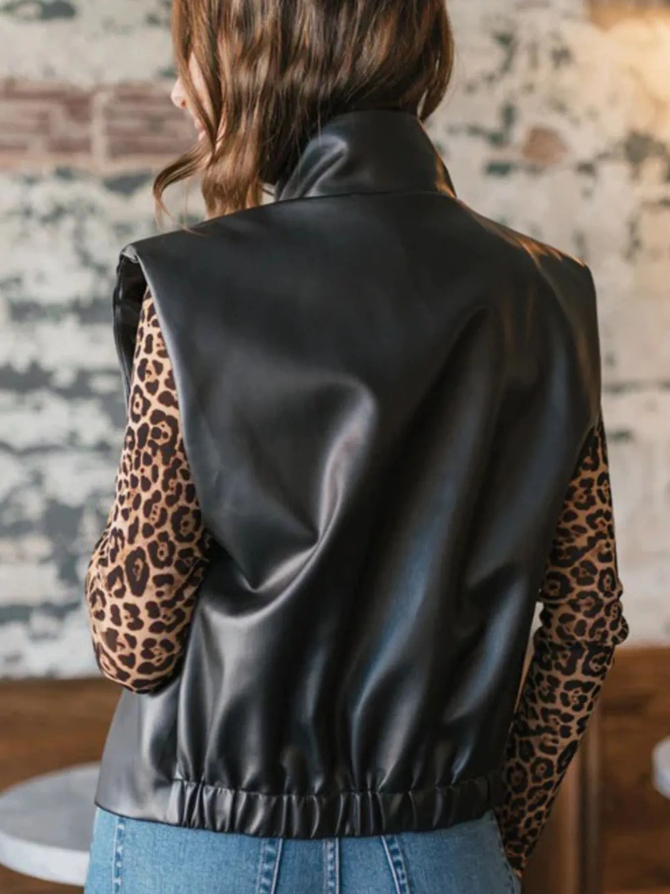 Women's Faux Leather Sleeveless Vest Coat with Zipper Closure Pocketed 2f2763d5-fe6d-4276-bb1a-dacb805c69fe-Max-Origin Trendsi