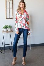 Heimish Floral Blazer Multi-Color Single Breasted Long Sleeve Ruffle with Tunic 2f38a964-7b85-4244-8bd1-566a95d38d52-Min Trendsi