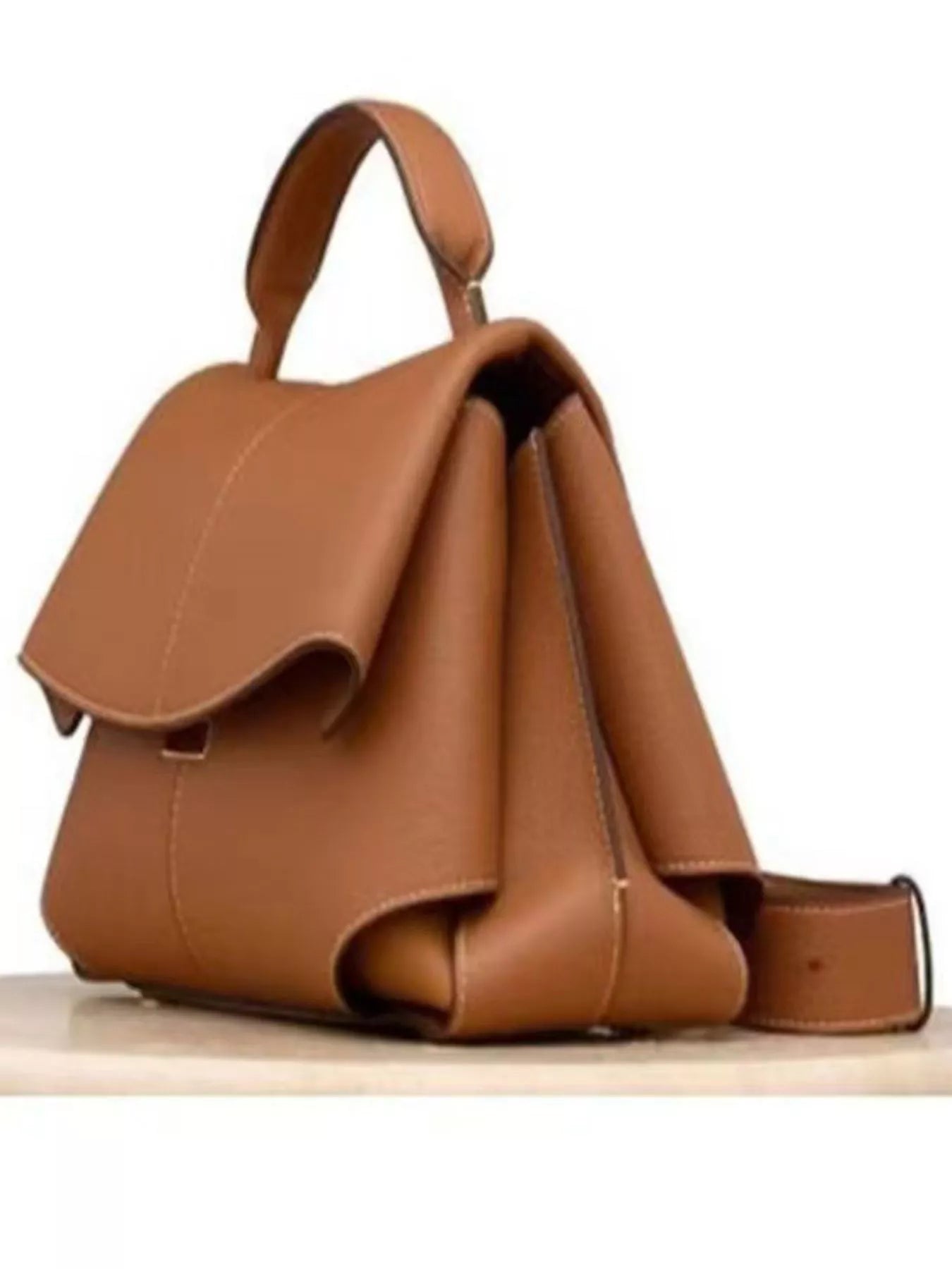 Women's Crossbody Bag Cowhide Leather Top Handle Caramel Handbag 2f4099ad-c454-46e9-a0c7-83a12d66efbd-Max-Origin Trendsi