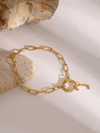 Women Bracelet 18K Gold-Plated Chain Letter L Stainless Steel Jewelry 2f68a613-d07c-4bbb-a93e-17a71506aa39-Max Trendsi