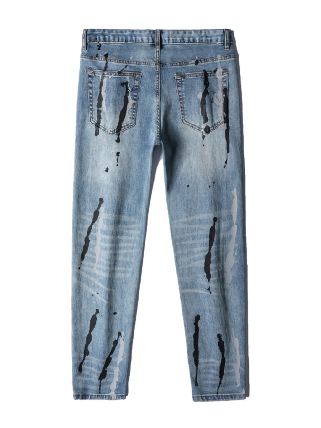 Men's Slim Fit Jeans Splatter-Paint Style Distressed Ligh Blue Denim Pants 2f856c2ea15e4ba78742aeb06c681d41-Max-Origin Trendsi