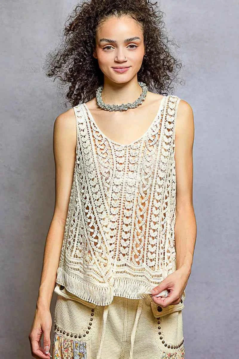 POL Crochet Tank Top Cotton Lace Floral Open Knit Fringe Hem Sleeveless NATURAL One Size 2fd49f1f-87f2-4006-bf56-3a30f7e3d1dd-Max-Origin Trendsi