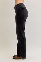 Judy Blue Womens Jeans Black Straight Western Seam Detail Mid Rise Denim Pants 2fde5d9374c2494a8b7af4b5781224d3-Max-Origin Trendsi
