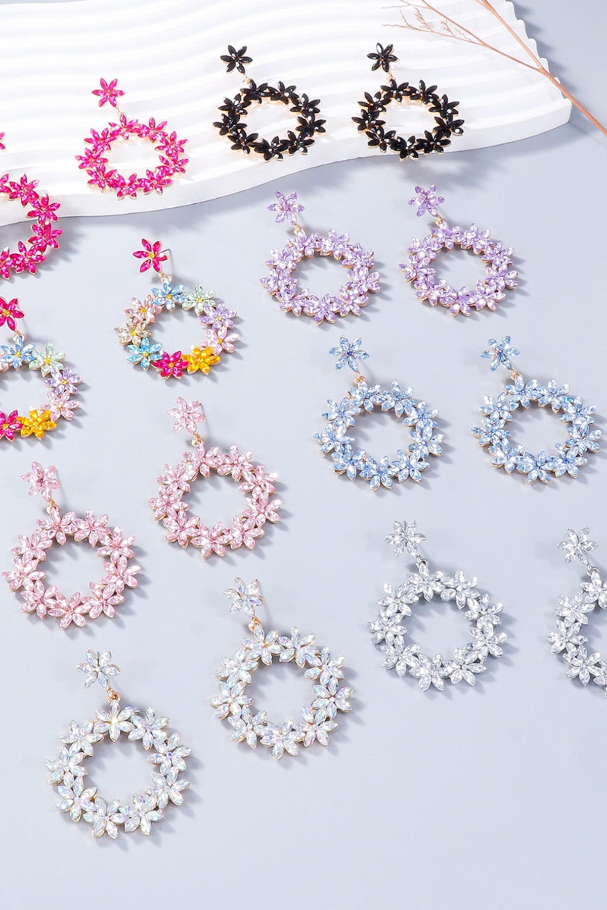 Dangle Earrings Rhinestone Flower Round Women Fashion Jewelry 2ff705c6-b35a-4cec-8dd1-16e89f28e310-Max Trendsi