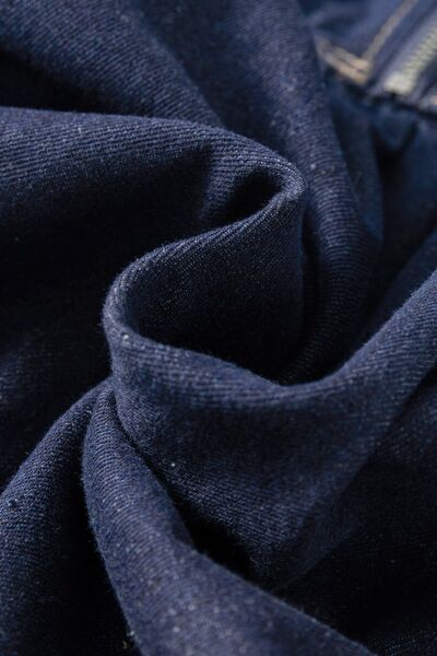 Denim Shirt Dress Collared Neck Half Zip Short Puff Sleeve Ruffled 3019d2b9-d25a-4ca4-bd1f-7d04379f38ce-Min Trendsi