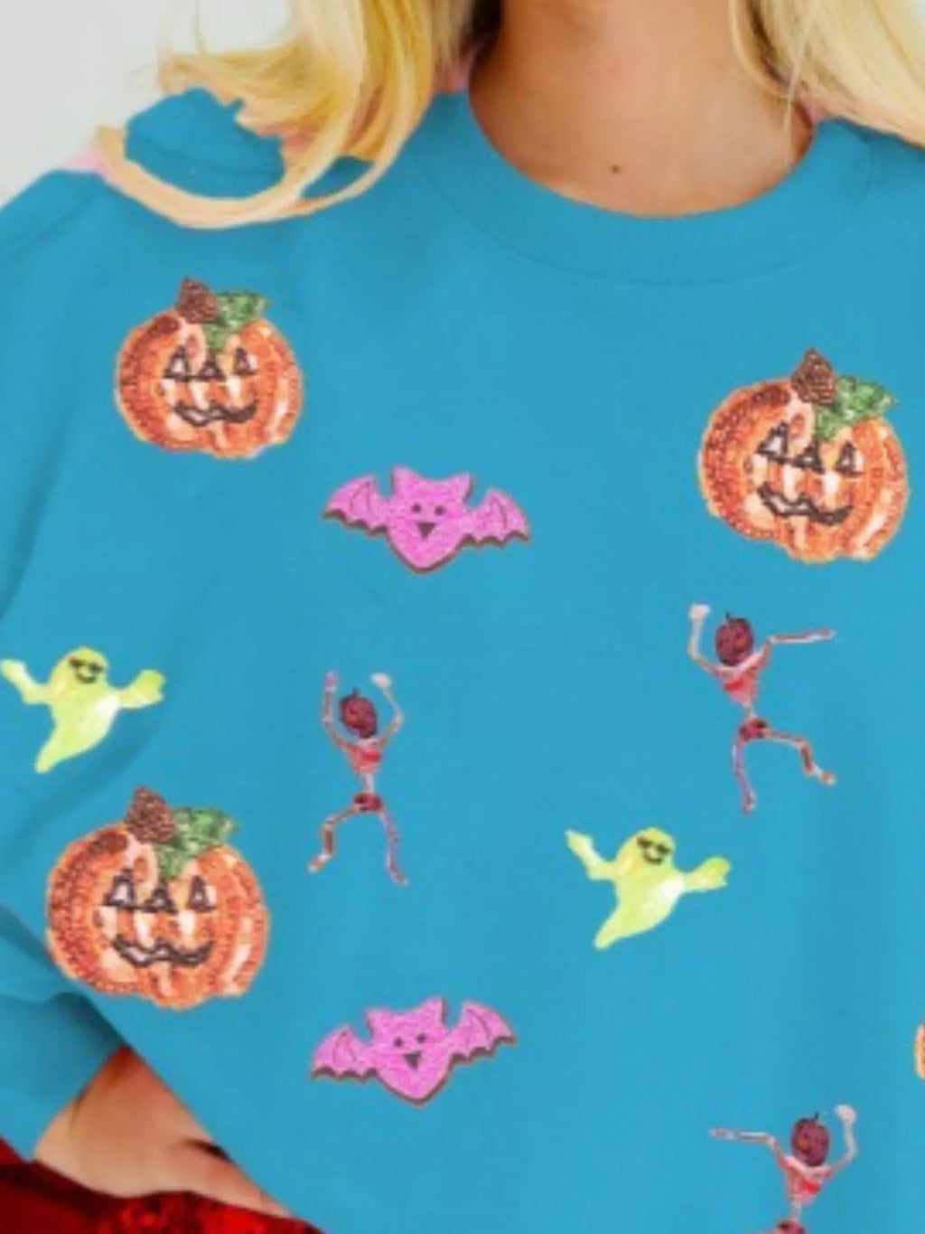 Halloween Women's Sweatshirt Sequin Round Neck Long Sleeve Pullover 302769ee-54e6-4693-9b4e-25e3602ac44f-Max-Origin Trendsi