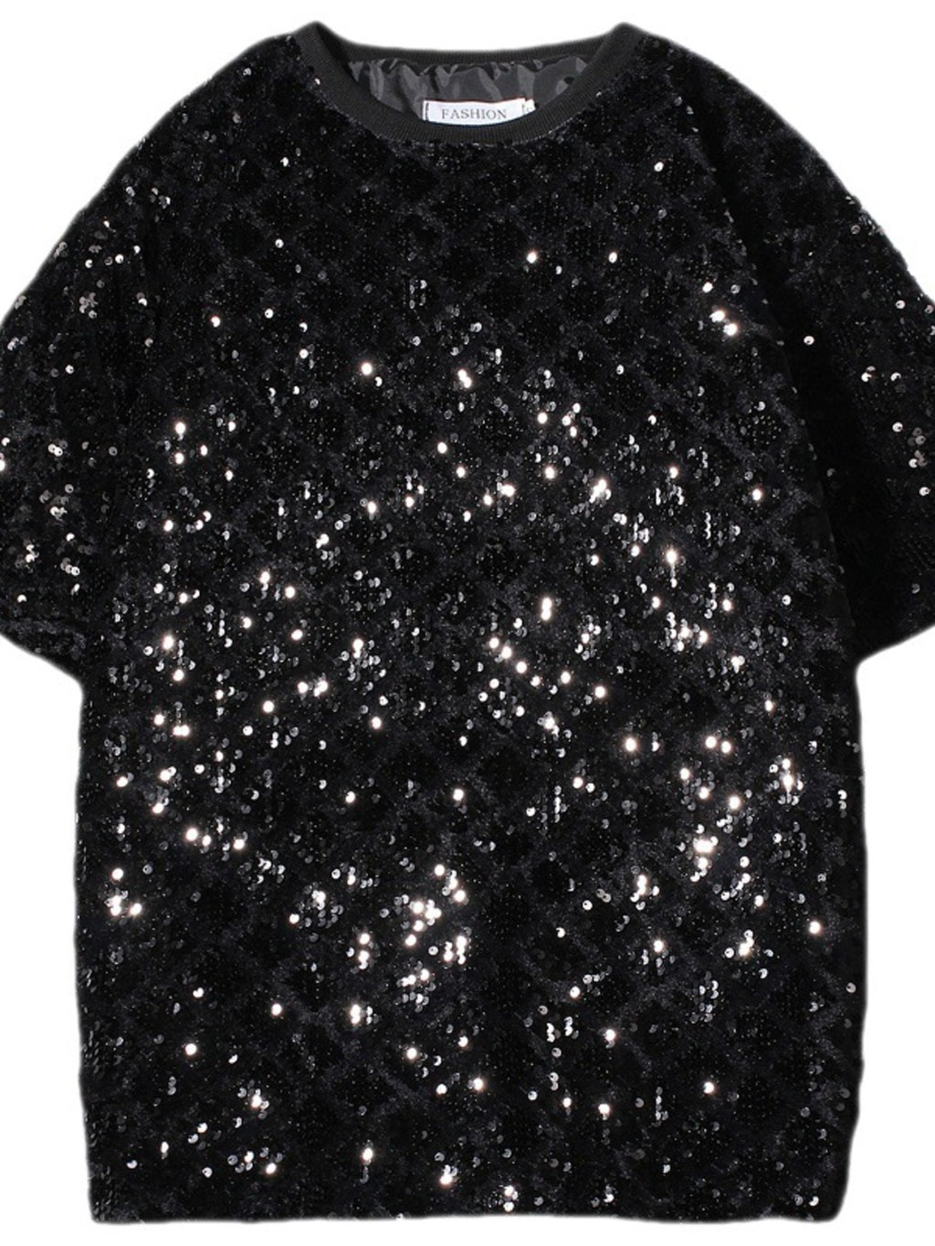 Men's Sequin Round Neck T-Shirt