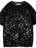 Men's Sequin Round Neck T-Shirt