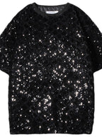 Men's Sequin Round Neck T-Shirt