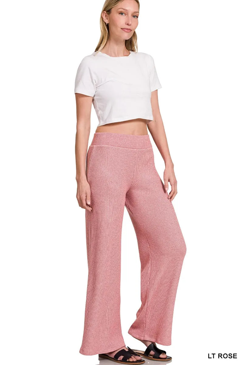 Zenana Sweater Set Light Rose Knit Boxy Top Short Sleeve & Long Pants 2 Pcs 305a3f7f5b244b0eb6f5405227a0833c-Max-Origin Trendsi