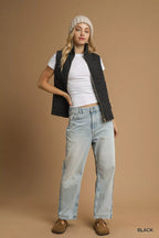 Umgee Quilted Vest Floral Zip Up with Pockets 305f8d0f-572f-4aa5-8643-ddd39307e825-Max-Origin Trendsi