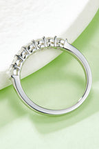 Murray Silver Ring Moissanite Stone Half-Eternity Platinum-Plated 925 sterling 30766c19431d42db9a427a4e939d98c0-Max Trendsi