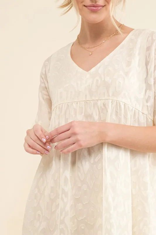 And The Why Mini Dress White Leopard Baby Doll Casual Short Sleeve 308d9d244b884c238258fa90595fc679-Max-Origin Trendsi