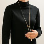 18K Gold-Plated Necklace Titanium Steel Hollow Bead Chain 309bf614-af41-4f68-a8cf-430398ac3b0b-Max Trendsi