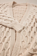 Cardigan 100% cotton Open Front Long Sleeve Cable Knit 30c08ded-8c5d-4ecd-8a9c-f9ccee55e160-Max Trendsi