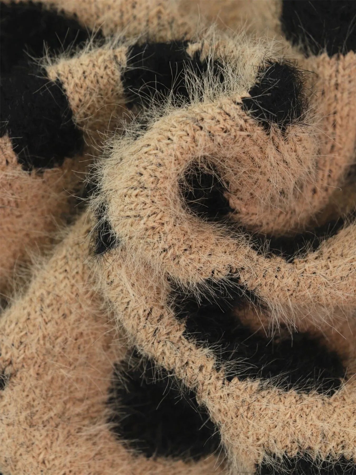 Women's Cardigan Leopard Fuzzy Button Up Long Sleeve 30d148ec58a84161a863a9ef6e967e3f-Max-Origin Trendsi