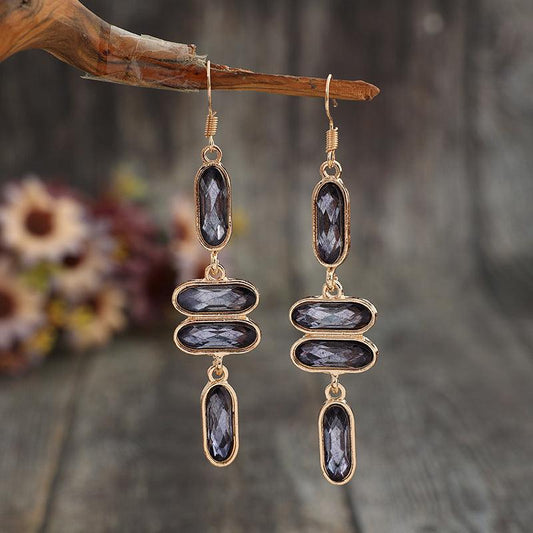 Alloy Colorful Stone Earrings Drop Jewelry