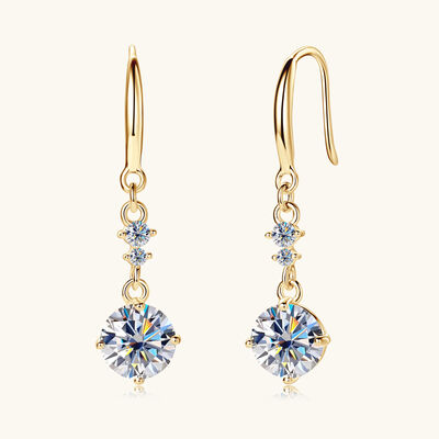 Silver Earrings 2 Carat Moissanite Stone 925 Sterling Round Drop Jewelry Gold One Size 3112d784-12d4-4461-b0cc-68d72d7fedb8-Min Trendsi