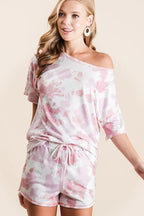 BiBi Shorts Tie Dye Print Pink Multi Terry With Side Pockets 31156872be1d45448662784baa0ddf82-Max-Origin Trendsi