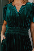 Maxi Dress Tiered Notched Short Sleeve Dress with Pockets 31223996-0cae-433f-8941-27ffed65e789-Max Trendsi
