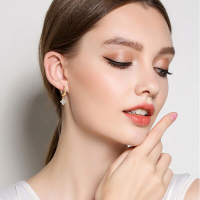 Hoop Cross Drop Earrings Moissanite Stone 925 Sterling Silver 18K gold-plated 3129624e-891f-43a4-9519-925341a84332-Min Trendsi