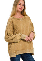 Zenana Womens Sweatshirt Camel Oversized French Terry Acid Wash Pullover CAMEL 316bad2d8368431a8fac5160d11327b1-Max-Origin Trendsi