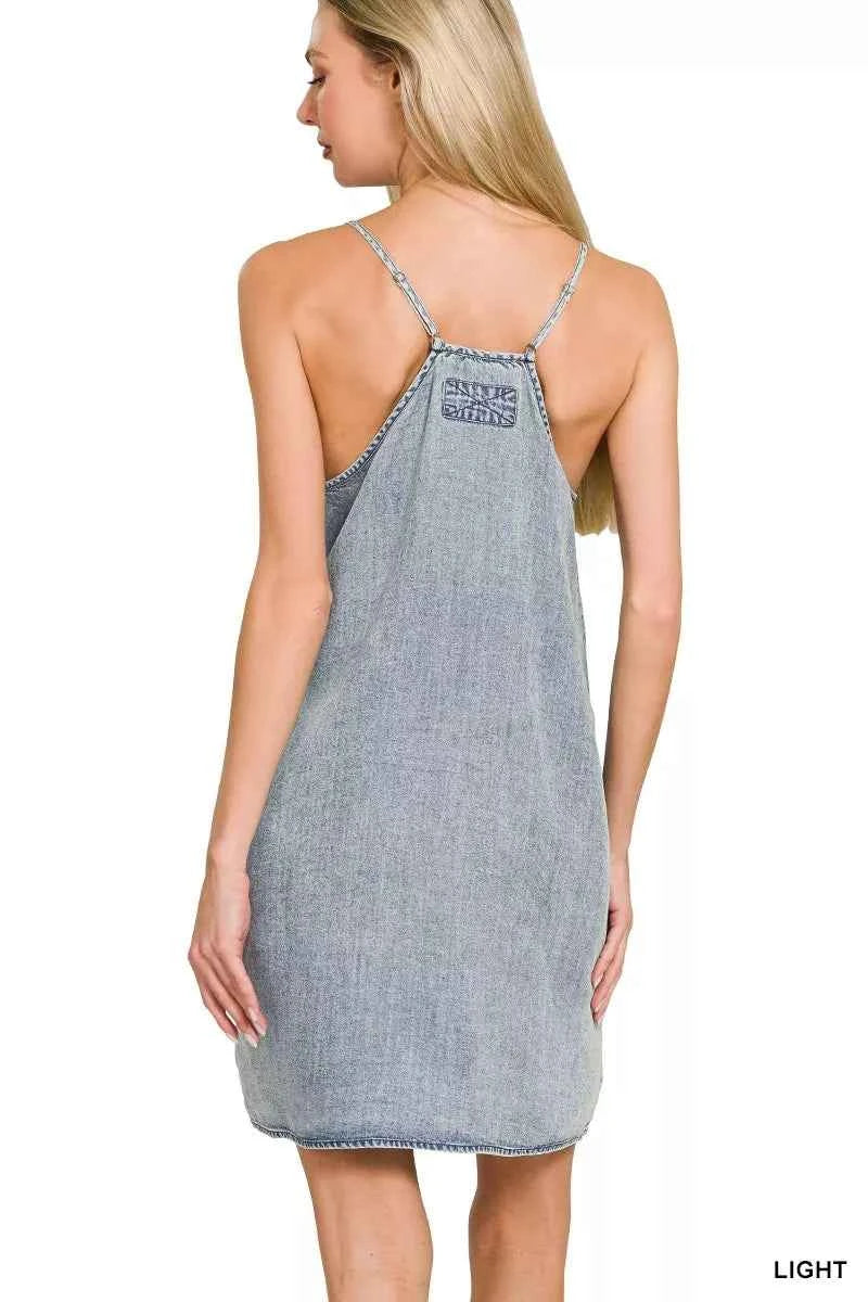 Zenana Enzyme Stone Washed Lyocell Mini Dress 3187eb45b7194e7993bb02970e27e10f-Max-Origin Trendsi