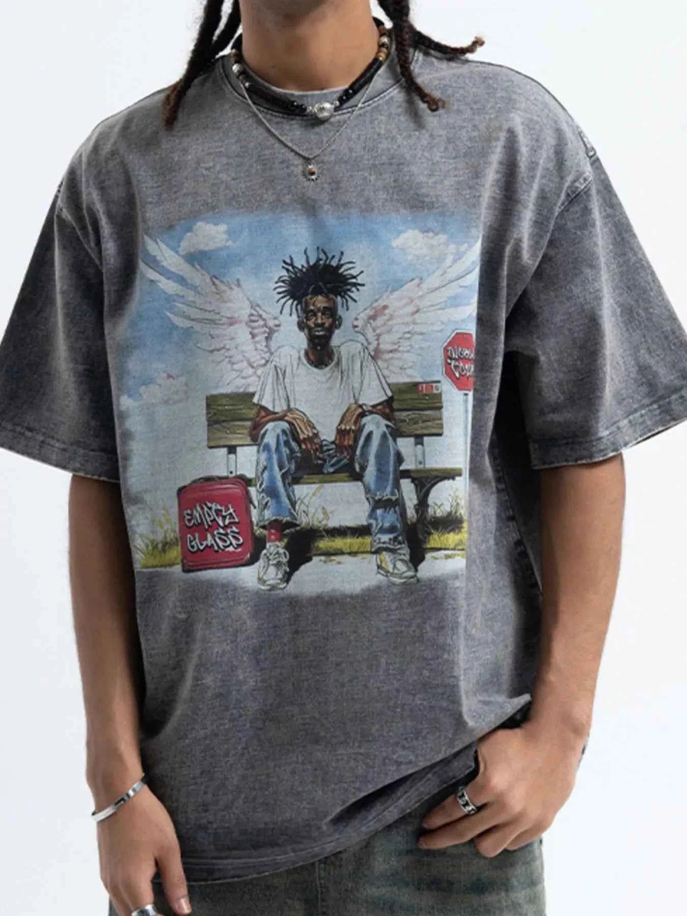 Men's Graphic Oversized Washed T-Shirt