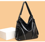 Women's Casual Tote Handbags Pu Leather Zipper Outer Pockets Backpack Crossbody