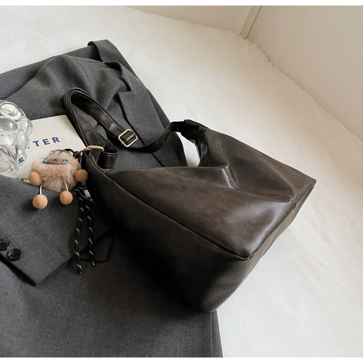 Women's Casual Large Hobo Shoulder Bag Vintage Style Zipper Handbags