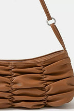 Fame Accessories Womens Shoulder Bag Brown Segmented Pleated Pu Leather 31a5ee58-d122-48a7-910a-808e926b573b-Max-Origin Trendsi