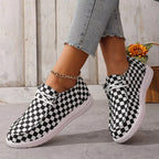 Checkerboard Pattern Casual Sneakers 31b4e946d56a4159805e0aff20c89185-Max-Origin Trendsi