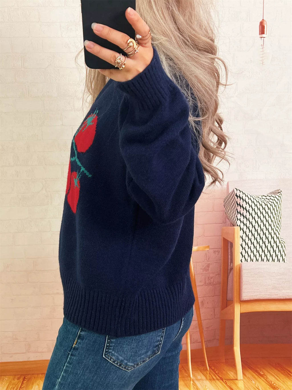 Women's Sweater Persimmon Round Neck Long Sleeve Pullover 31d5dae59e324ba98b001b789ab19fcc-Max-Origin Trendsi