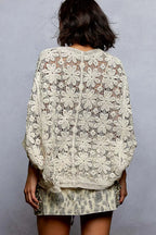 POL Crochet Cardigan Knit Lightweight Beige Openwork Buttoned 31e10384-0623-4d2d-a8c9-6d119a5da063-Max-Origin Trendsi