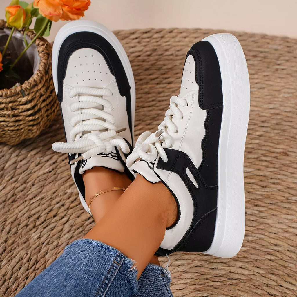 Women's Sneakers Round Toe Platform Mid Heels Casual Shoes 31f8adf37f9a4c2583662aa6c94bf555-Max-Origin Trendsi