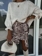 Sweater Round Neck Long Sleeve Soft Warm Solid Knitwear 3216d5c2-ed3e-4f3e-8eb7-7142654486ab-Max Trendsi