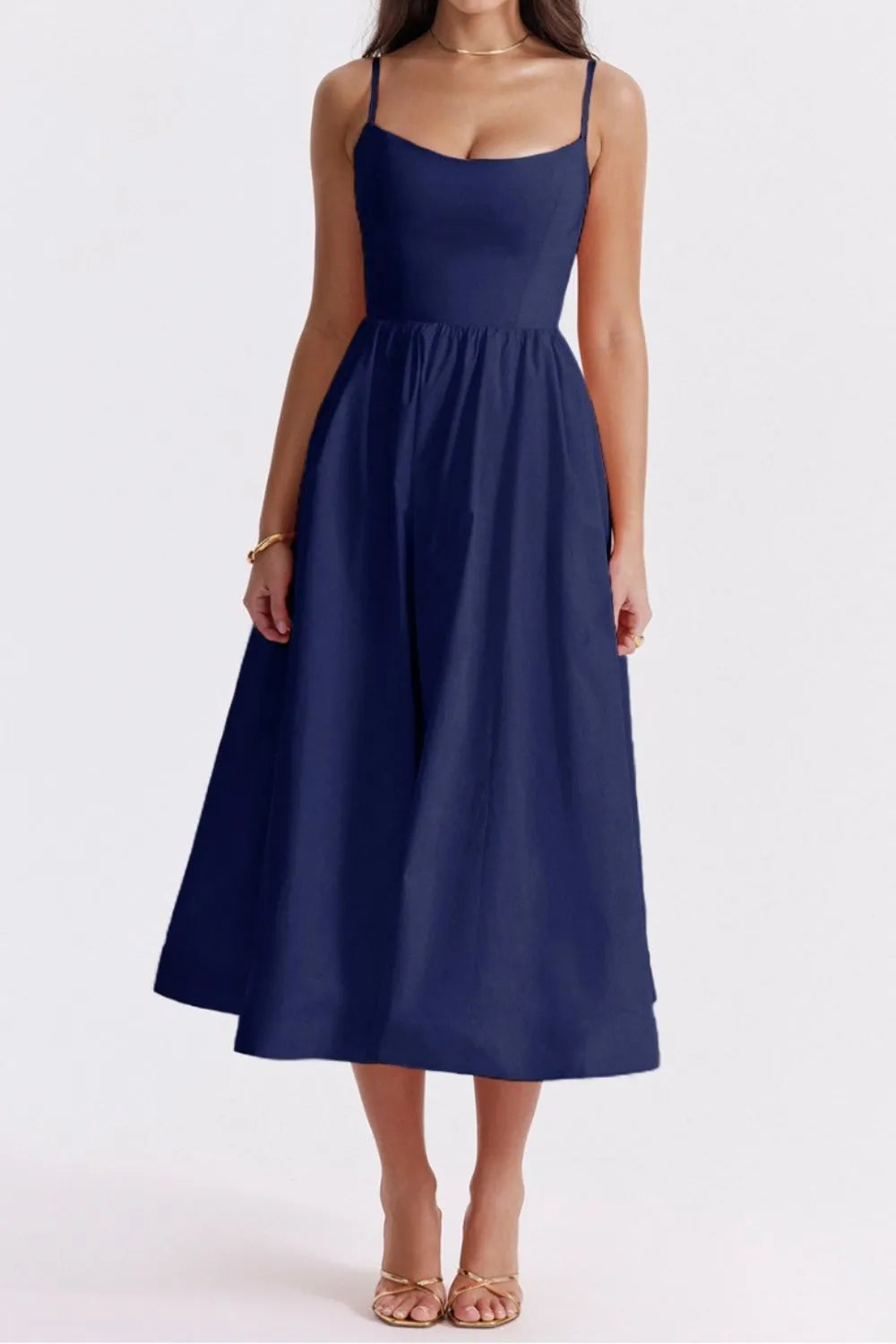 Floral Midi Dress Spaghetti Strap Ruched Zipper High Waisted 324d16b3-9260-45fc-9ceb-3fcb70aff164-Max-Origin Trendsi