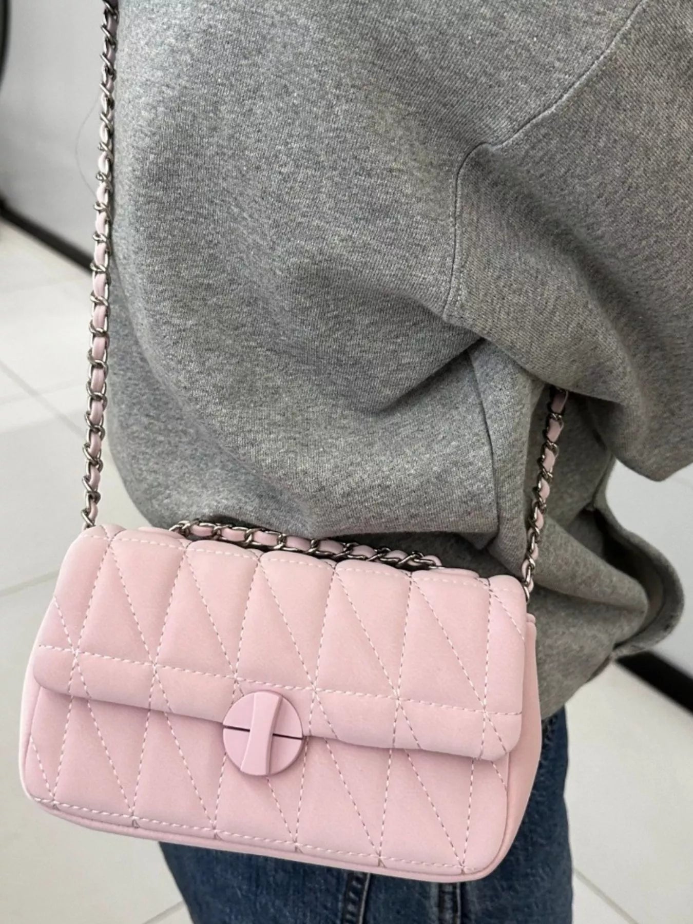 Womens Crossbody Bag Quilted Flap Chain Mini Purse Pink One Size 325caab3-e6b1-46b4-9dc9-3460d591dd9e-Max-Origin Trendsi