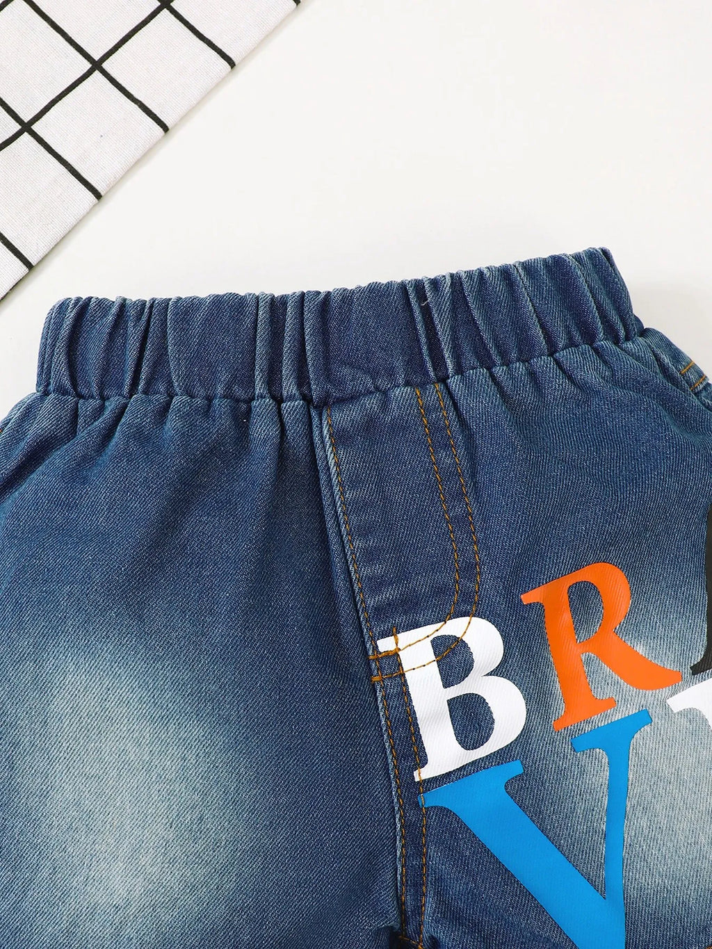 Baby Boy Set Children's Letter Round Neck Top and Denim Shorts Set 3268cdfb-cfb3-4e60-a2b6-64601caa9fac-Max-Origin Trendsi