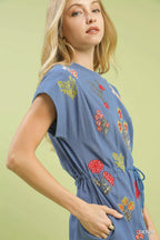 Umgee Embroidered Floral Mini Dress with Waist Tie 3281bc7a-9686-4186-940a-478083626843-Max-Origin Trendsi
