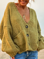 Women Cardigan Soft Acrylic Pocketed V-Neck Loose Button Up Long Sleeve 3281d1f7-3ba3-48b9-bdba-41d9eb53c8a5-Max Trendsi