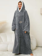 Hooded Lounge Dress Oversized Soft Pocketed Contrast Long Sleeve 3298209c-3602-4e88-9cfd-9dd8aba708c1-Max Trendsi