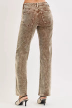 RISEN Womens Corduroy Pants Mocha Straight Leg Tummy Control Mid Rise 32a1f036-1ee8-475d-8f11-e9921a6760ed-Max-Origin Trendsi