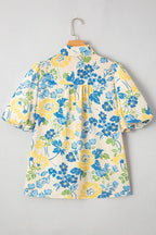 Women's Shirt Floral Printed Puff Short Sleeve Summer Top 32c4932f-e12f-43a1-a336-05eb5ec41298-Max-Origin Trendsi