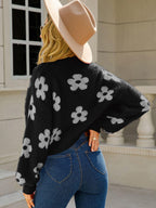 Cardigan Angel Wings Flower Open Front Long Sleeve Knitwear 32c8759c-aa0b-46a8-8255-476189315591-Max Trendsi
