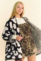 Davi & Dani Cardigan Leopard Glitter Open Front Long Sleeve Pocketed 32d9b479-1bf7-46e2-a7e1-790d14366577-Max Trendsi