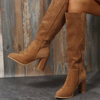 Point Toe Block Heels Boots 32da4f4627104e559dd1dc16fc38431b-Max-Origin Trendsi