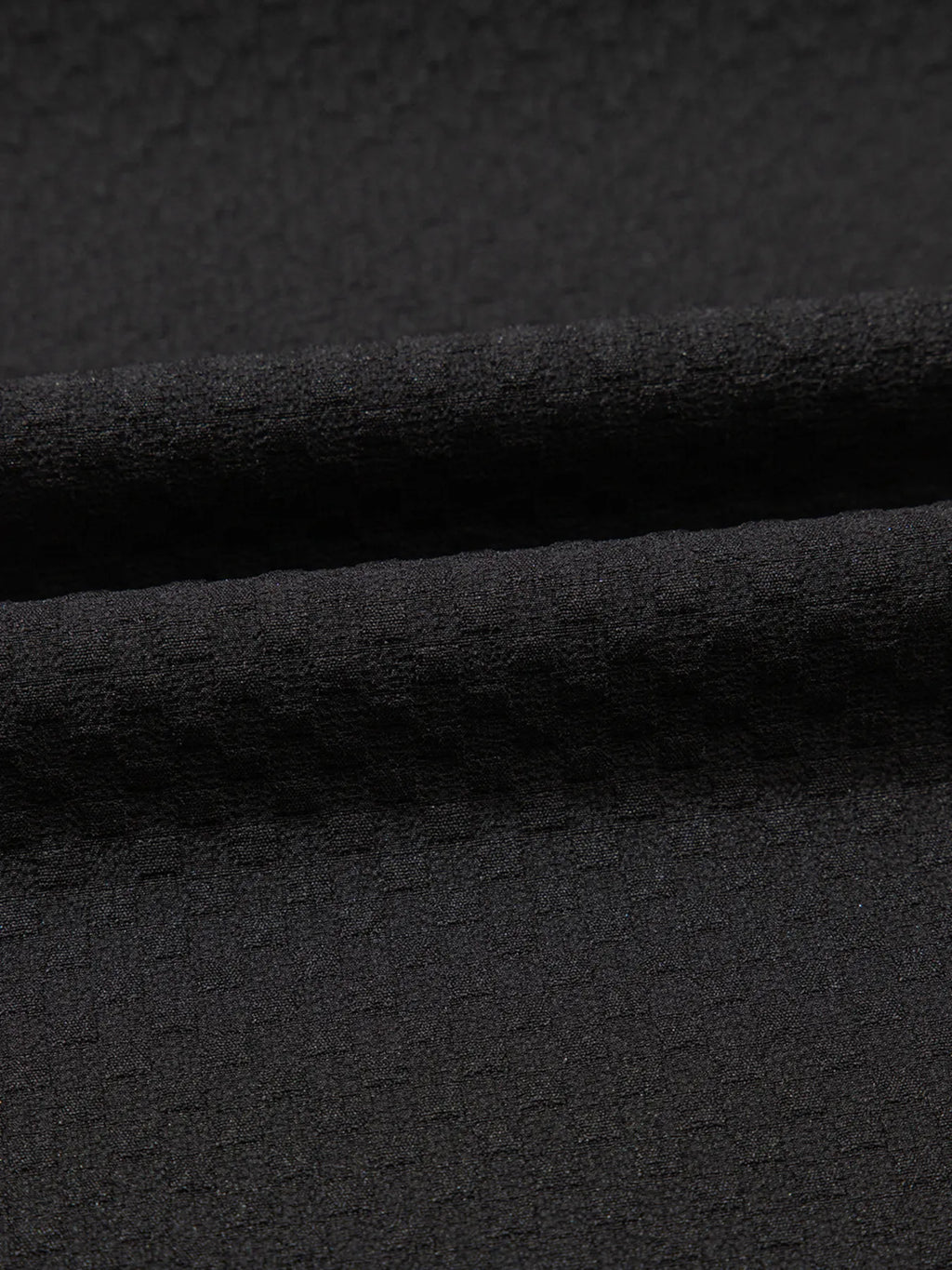 Women's Blouse Bubble Short Sleeve Patchwork Textured Black Top 332b48fbe5ad44aaa70a3cbd0165de4d-Max-Origin Trendsi