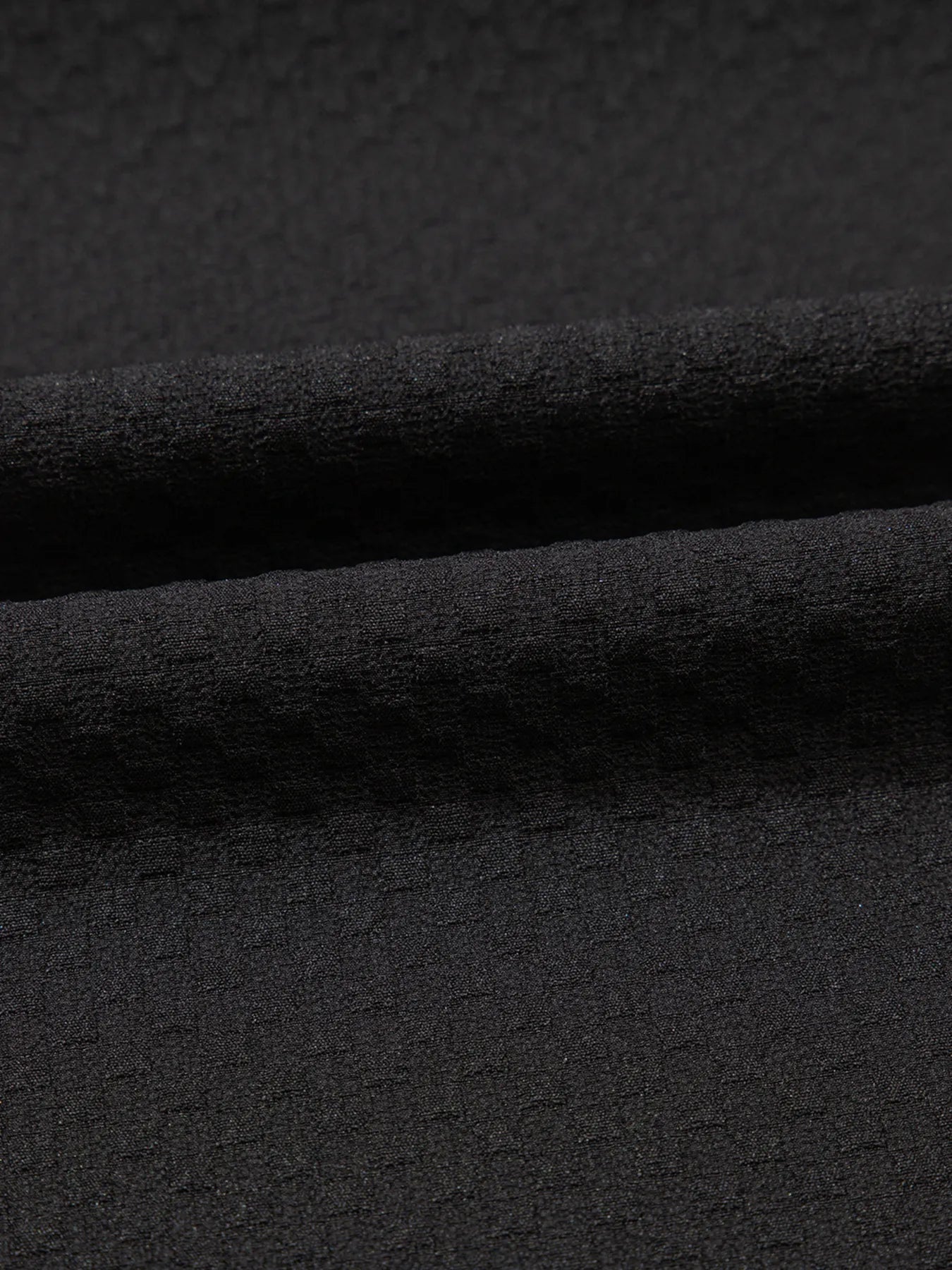 Women's Blouse Bubble Short Sleeve Patchwork Textured Black Top 332b48fbe5ad44aaa70a3cbd0165de4d-Max-Origin Trendsi